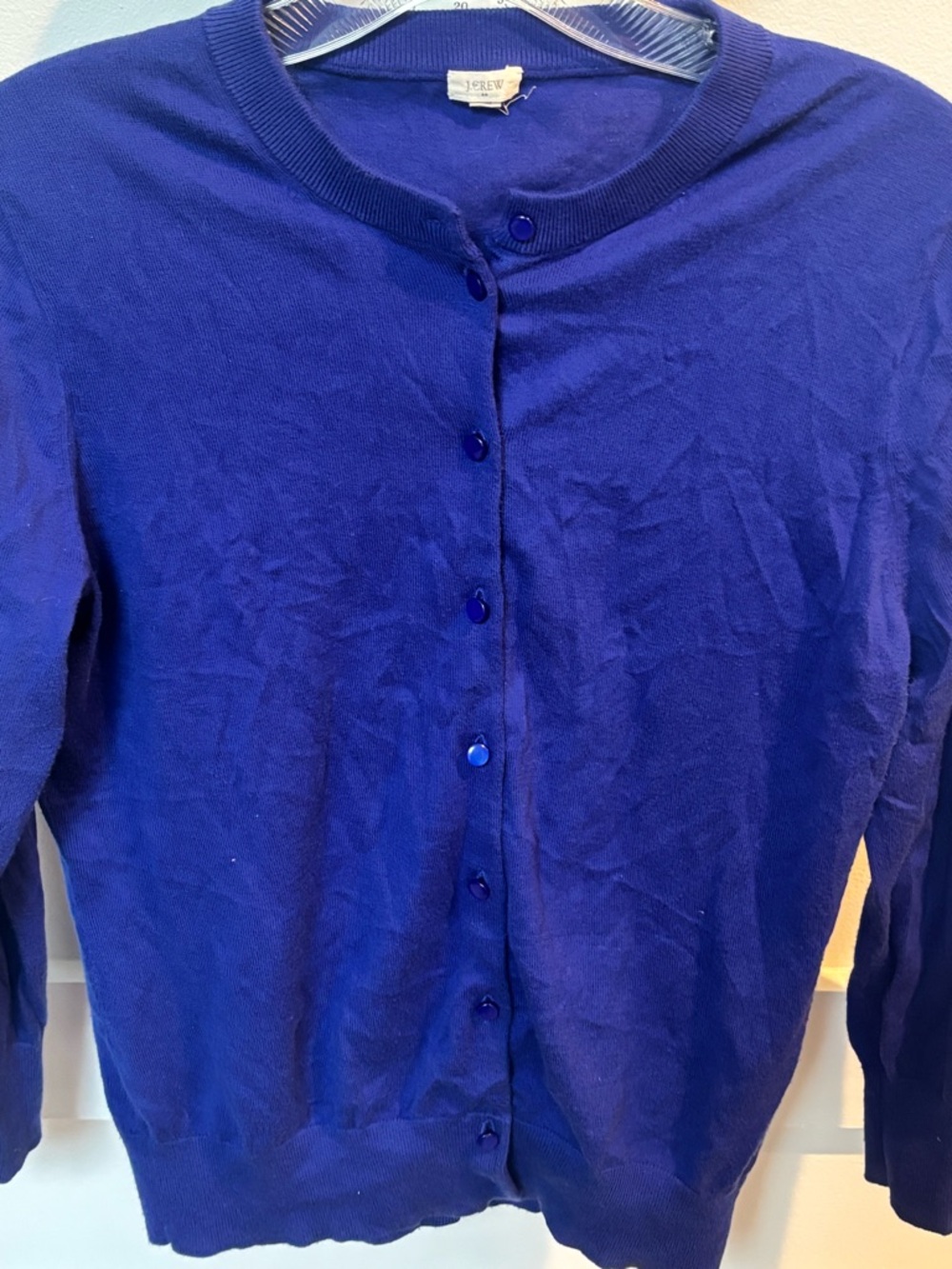 J CrewClassic Royal Blue Button-Front Cardigan - Picture 2 of 10